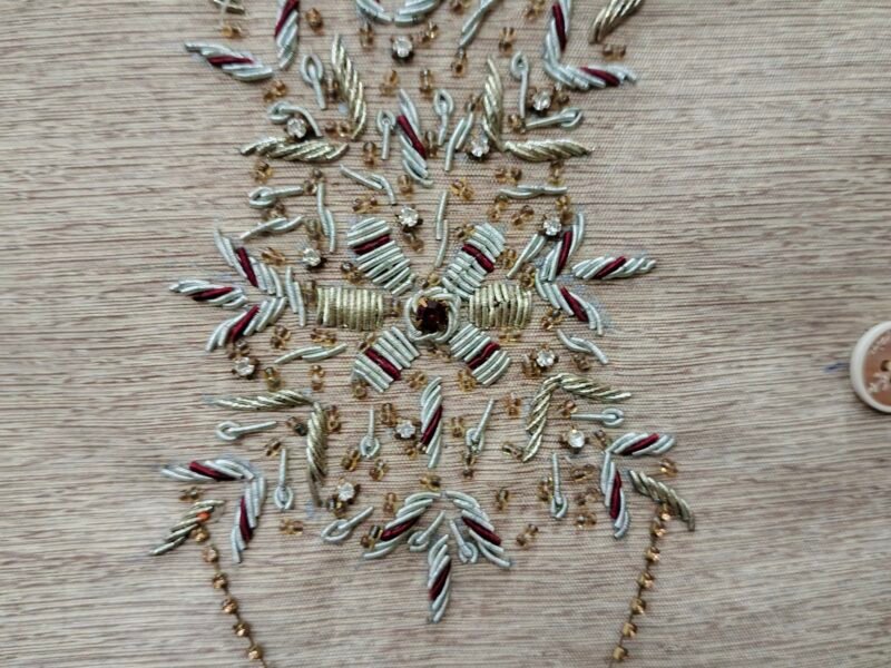 Classy Beige Waistcoat with Zari and Sequin Handwork – Rent Now!